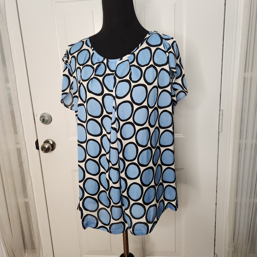 Liz Claiborne Circles in Blue Size Large